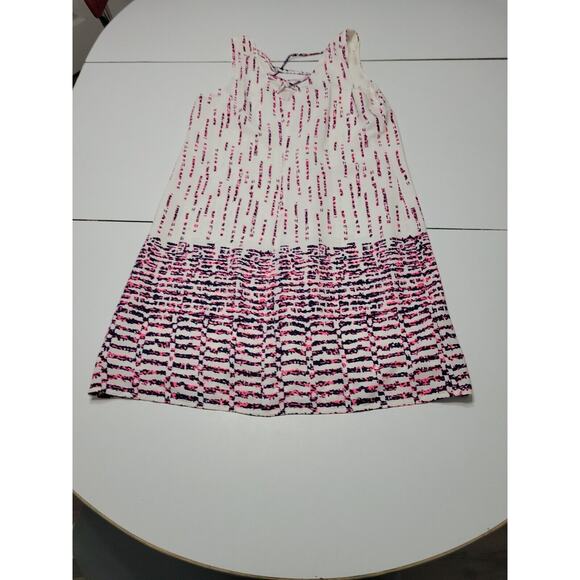 Skies Are Blue Womens Small Dress Blue Pink Criss Cross Back V Neck Lined Mini - Picture 11 of 12